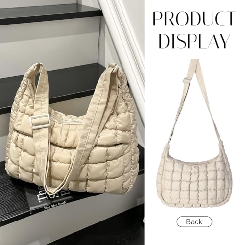 Bolso acolchado tipo tote para mujer ligero miniatura 6