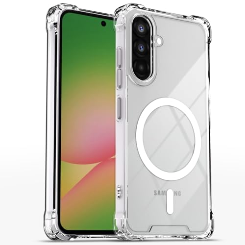 Image of Pikkme Back Cover for Samsung Galaxy A55 5G Mag-Safe Shockproof PC + TPU Protective Case Magnetic Support Bumper Case (Transparent Mag-Safe)