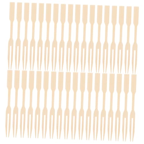 ERINGOGO Cute Heart Design Bamboo Forks 200 Pieces Mini Fruit Forks Wooden Toothpicks for Boys and Girls Grownups