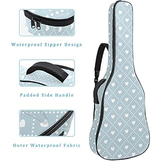 Étui de protection rembourré pour guitare classique acoustique Motif cœur blanc sur fond bleu, Multicolore 01., 42.9×16… - Les Beatles, Paul McCartney, John Lennon, RIngo Starr, George Harrison Étui de protection rembourré pour guitare classique acoustique Motif cœur blanc sur fond bleu, Multicolore 01., 42.9x16… – Image 4