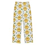 Yuiboo Duck Dew Drop Youth Lounge Pajama Pants Loose Loungewear Sleepwear Gifts With 2 Pockets 6-8Y
