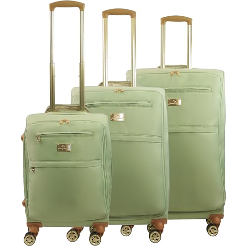 Image of Tommy Bahama 3-Piece Rolling Luggage Set, Soft-Sided Suitcases with Wheels, 22, 26, and 30 Inch, Sage