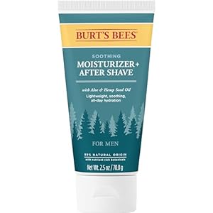 Burt’s Bees Soothing Moisturizer + After Shave with Aloe and Hemp Seed Oil, For Men, 2.5 Ounces