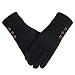 Winter Wool Warm Gloves For Women, Anti-Slip Knit Touchscreen Thermal Cuff Snow Driving Gloves With Thick Thinsulate Lining (Black)