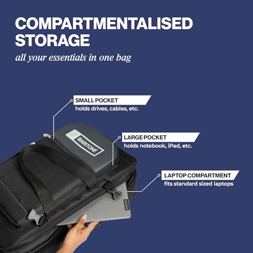 Image of Baritone Polyester Case With Laptop Compartment For DJ Controller, Padded Cover Compatible With Pioneer DDJ-FLX4 /DDJ-REV1 /DDJ-400 /DDJ-SB3 /DDJ-RB /Roland DJ-202 Bag, Black