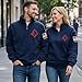 NAZENTI Custom Embroidered Quarter Zip Sweatshirt with American Flag Sleeve Unisex Patriotic Pullover, Personalized USA Sleeve Inspired Pullover, Monogram Hoodie Veteran Gift