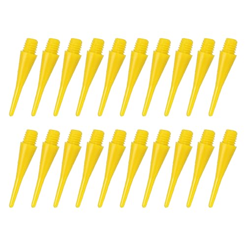 YOKIVE 100 Pcs Plastic Dart Tips, Game 2BA Thread Soft Darts Tips Replacements| Indoor Outdoor Play (Yellow)