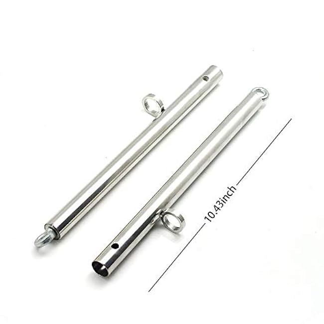 Silver 2 Rings Exercise Expandable Workout Spreader Bar Glutes and Leg Fitness Gear, Home Indoor Gyms, Pilates Kit