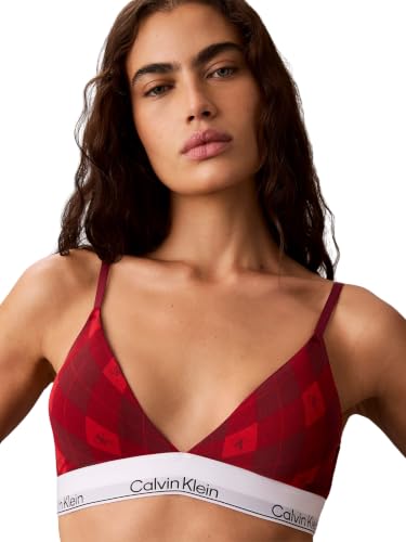 Calvin Klein Damen Leicht gefüttert Triangle Lv00Qf8498, Triangle, Argyle 25 Small Established Red, XS – Ansicht 2