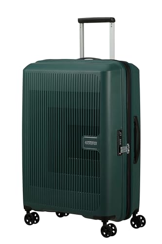 American Tourister Aerostep   Spinner M, Funda Ampliable, 67 cm, 66,5/72,5 L, Verde (Bosque Oscuro)