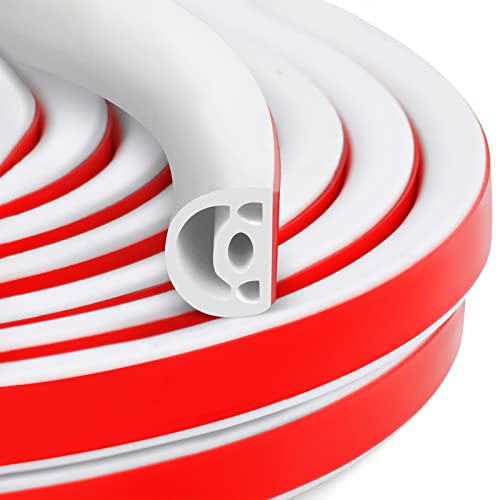 [2023 Upgrade] 19.7Ft Silicone Door Weather Stripping Door Seal Strip for Doors & Windows, Multi-Layer Soundproof Chamber Design, Self-Adhesive, Seal 5/16 “- 15/32 
