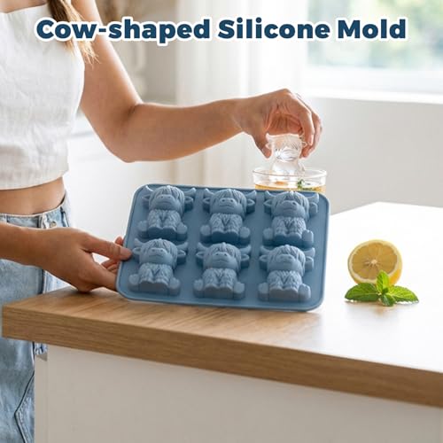 Molde de silicona para cubitos de hielo vaca Highland 3D miniatura 4