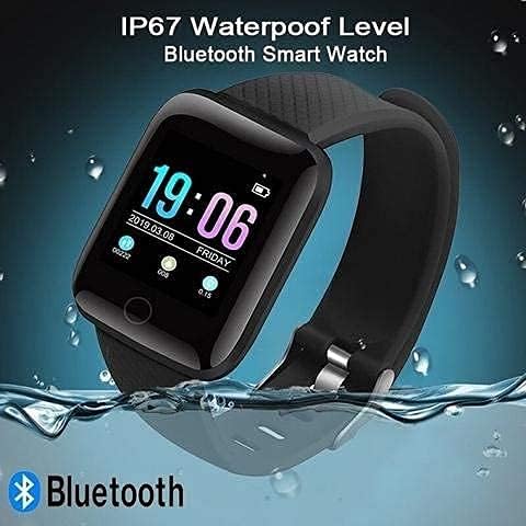 Image of M I D116 Fitness Band Smart Watch for Men, Women, Boys, Girls, Kids - Single Touch Interface, Water Resistant, Workout Modes, Quick Charge Sports Smartwatch - Black