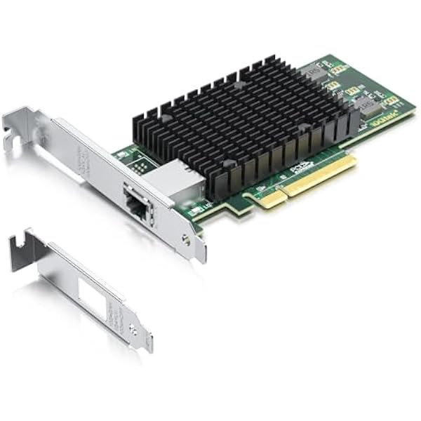 10Gtek 10Gb PCI-E NIC Network Card Single Copper RJ45 Port with Intel X540-BT1 Controller PCI Express Ethernet LAN Adapter Support Windows Server Windows Linux ESX Compare to Intel X540-T1