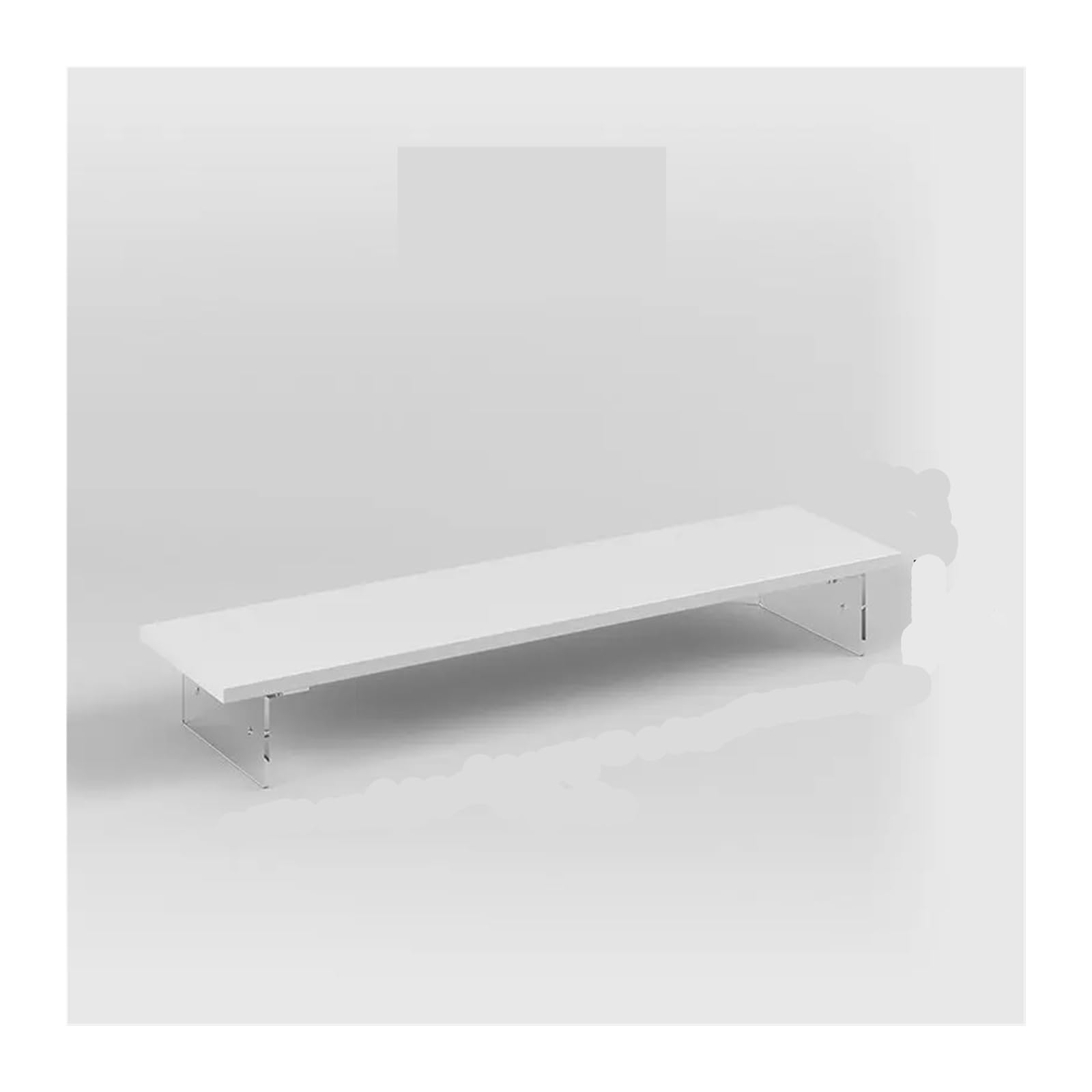 Support de moniteur d'ordinateur 80x20 cm en bois blanc et acrylique pour bureau