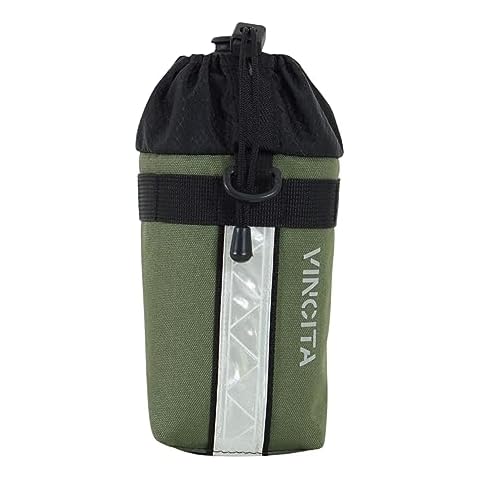 Vincita Voyage Stem Bag Bike Water Bottle Holder Insulated Stem Bag Handlebar Attachment Cup Holder Food Snack Storage for Folding Bikes. (Green, Small)… Cover