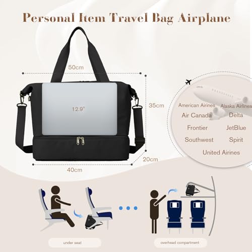 Travel Duffle Bag Women Weekender Bags for Women Gym Bag Woman Beach Vacation Carry On Luggage for Airplanes Overnight Bags for Men Gym Bag Duffle Bag for Travelling Sports Bag image 2