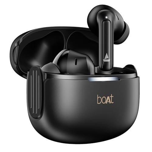 boAt 2025 Launch Airdopes 219, 4Mics ENx Tech, 40 Hrs Battery, Best in Segment for Calling,Free Music Streaming,13mm Drivers, Bluetooth Earbuds, TWS Ear Buds Wireless Earphones with mic (Carbon Black)