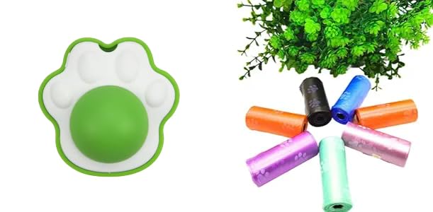 Silvervine, Gall Fruit Catnip Wall Toy, Rotatable, Cat Chew Toys, (Paw Shape) and Pet Waste Trash Bags for Dogs, Cats, Biodegradable, Pack of 8 Rolls (120 Bags) Combo Pack