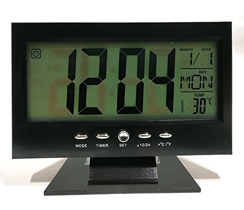 Image of Plastic Digital LCD Clock with Calendar, Temperature Sensor, Alarm for Table and Study Desk, Big Digit Clock, 6 cm, Random