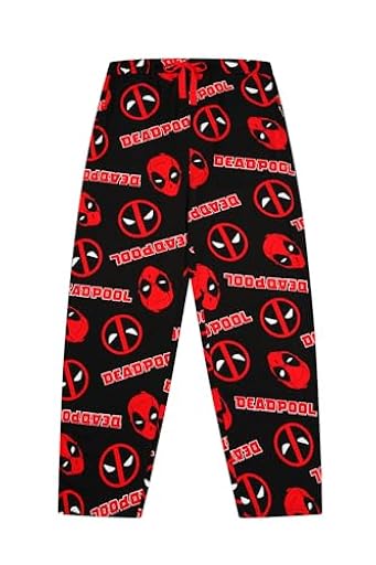Marvel Pantalones de pijama de algodón Deadpool para hombre, Negro, XL | Ya disponible en tu tienda friki favorita! En mundofriki.es! Marvel Pantalones de pijama de algodón Deadpool para hombre, Negro, XL | Ya disponible en tu tienda friki favorita! En mundofriki.es!