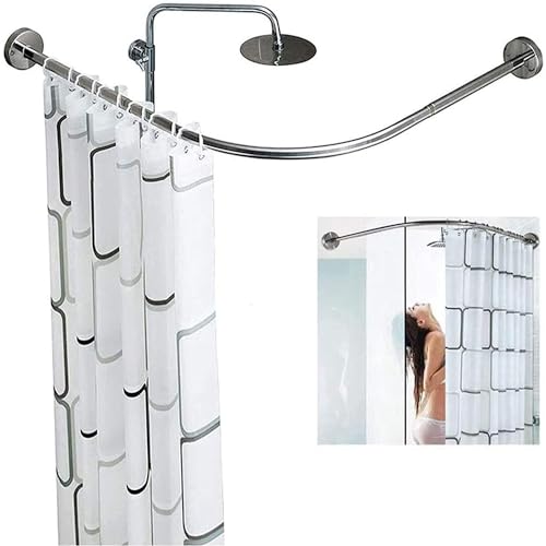 Barre de rideau de douche incurvée en acier inoxydable 304 durable