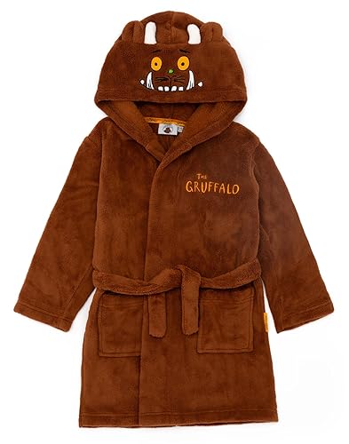 Gruffalo Kids Hooded Bathrobe | Brown Costume Dressing Gown 
