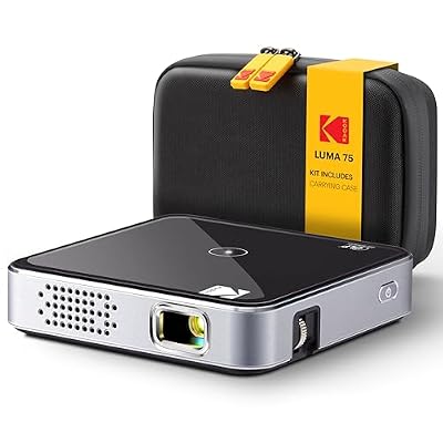 KODAK Luma 75 Mini Pocket Projector - Black, 2-Hour Runtime - 1080p HD DLP Projector - 100-Inch Screen Portable Display - Lightweight Camping Device