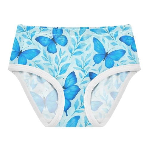 Joisal Aesthetic Toddler Underwear Floral 2t Cotton Little Girl Panties Blue Butterflies Leaves Underpants Briefs