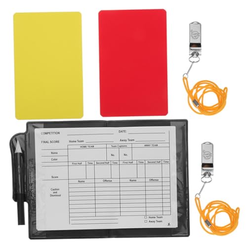 BRIGHTFUFU 1Set Football Referee Kit Includes Cards Whistles Notepad and Pen Durable Accessories for Soccer Match Fairness and Easy Referee Management