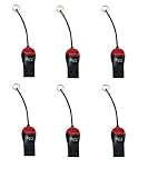 (Pack of 6) Micro SD Card USB Adapter, Portable USB SDHC Card Reader / Writer