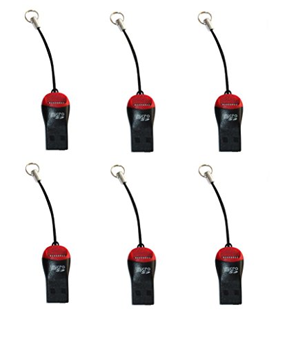 (Pack of 6) Micro SD Card USB Adapter, Portable USB SDHC Card Reader/Writer