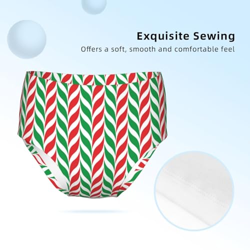 Candy Canes Stripes Girls' Underwear Soft Cotton Little Girls Panties Comfort Briefs3