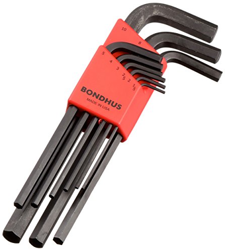 Bondhus 12199 hexagonal punta llave Allen Set con acabado Proguard, 1,5 mm - 10 mm, 9 piezas Cover