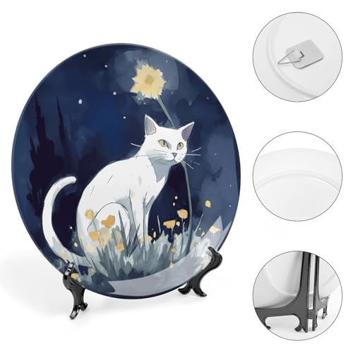 Plato decorativo de porcelana Bone China blanco 6 pulgadas miniatura 4