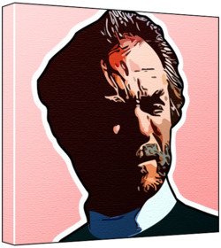 Buy Clint Eastwood Pop Art Print (Comic Effect; Pink Background) 30 x 30 x 2 cm Medium Square Deep Box Canvas — BookShops.in