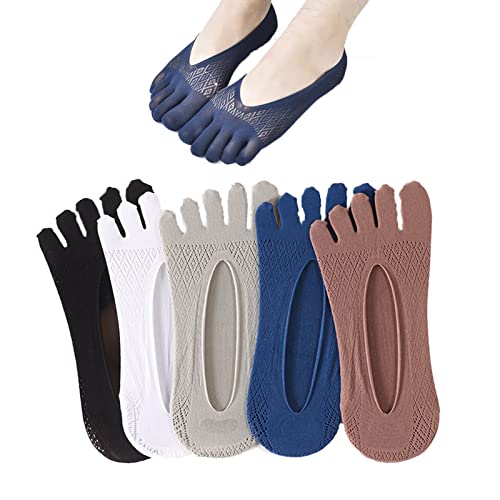 5 Pairs Orthoes Bunion Relief Socks, Projoint Antibunions Health Sock, No Show Toe Socks for Men Women (Men)