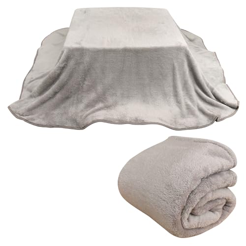 リヴェール こたつ毛布 こたつ中掛け毛布 長方形 小さめ 省スペース あったか マイクロフリース ファーリーフリース 暖かい ふわふわ 毛布 こたつ ブランケット こたつカバー マルチカバー ソファーカバー 上掛け (160×190cm, グレイッシュパー