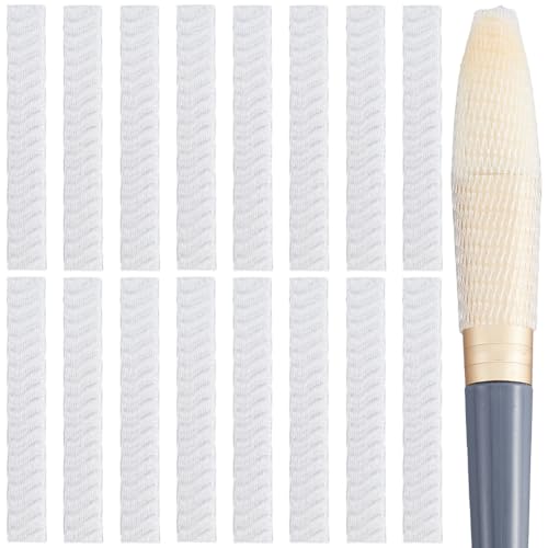 Image of GORGECRAFT 200Pcs Makeup Brush Pen Guard Protector White Net Reusable Thread Spool Savers Expandable Mesh Cover Plastic Sewin Thread Netting Machine Embroidery Net for Sewing Eyeshadow Brush
