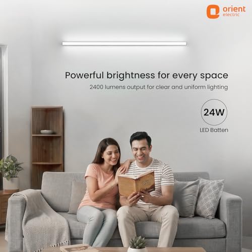 Image of Orient Electric Grace Pro 24W Square LED Batten| 2400 lumens Bright Light Output| LED tubelight for Home| Sleek & Elegant Design| 1Year Warranty by Orient | Cool White