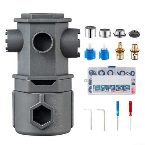 Chiave per rubinetto multifunzione 16 in 1, strumento di riparazione di facile installazione per cucina, bagno, lavandino, Nyloy, smontaggio del nucleo della valvola angolare del becco