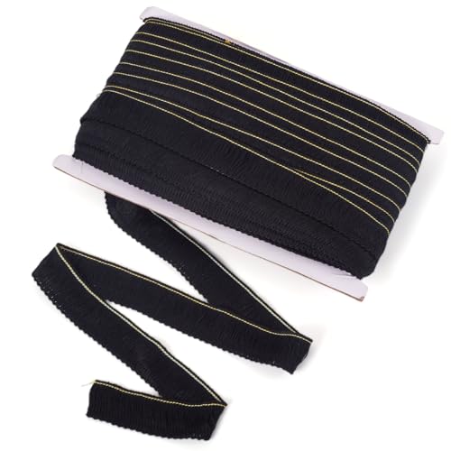 Craftdady 25mm Schwarz-Gold Fransenborte