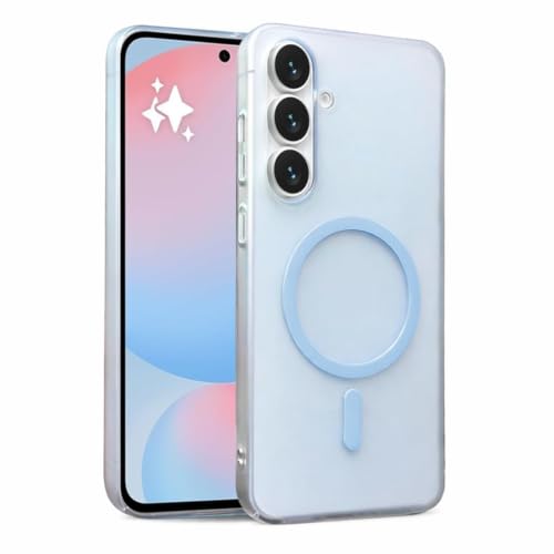 Image of DIZORO Matte Case for Samsung Galaxy M17 Compatible with MagSafe, Camera Lens Full Protection, Shockproof Translucent Frosted TPU Soft Phone Cover, Anti-Fingerprint-Sky