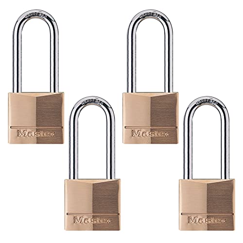 Master Lock 140Qlh Solid Lock, 4 Pack, Brass, Silver, 4 Padlock #TOP28