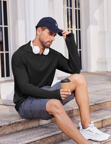 COOFANDY Mens UPF 50+ Hoodie Shirts Long Sleeve Rash Guard Sun Protection Fishing Shirts Lightweight Quick Dry Hoodies3