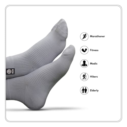 Image of KUE Compression Ankle Socks for Men & Women | Sports & Running Socks with Arch Support, Pain Relief & Improved Blood Circulation | Daily Use, Moisture Wicking, Nylon Fabric