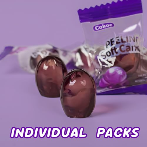COKOC Peelable Gummies Grape,Peeling Gummies Grape Candy,Individual Packaging 2.64oz Bag Fruit Peelable Candy(Pack of 3)