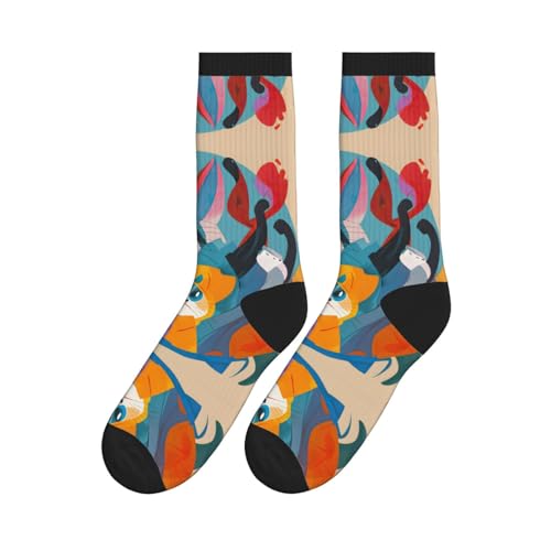 Lovely Cartoon Cats Fashion Leisure Sports Socks Are Unisex To Keep Feet Dry Suitable Various Outdoor Sports4