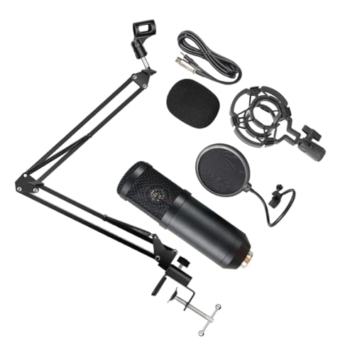 Micro pour gaming USB anti-interférence avec trépied stable pour studio et PC