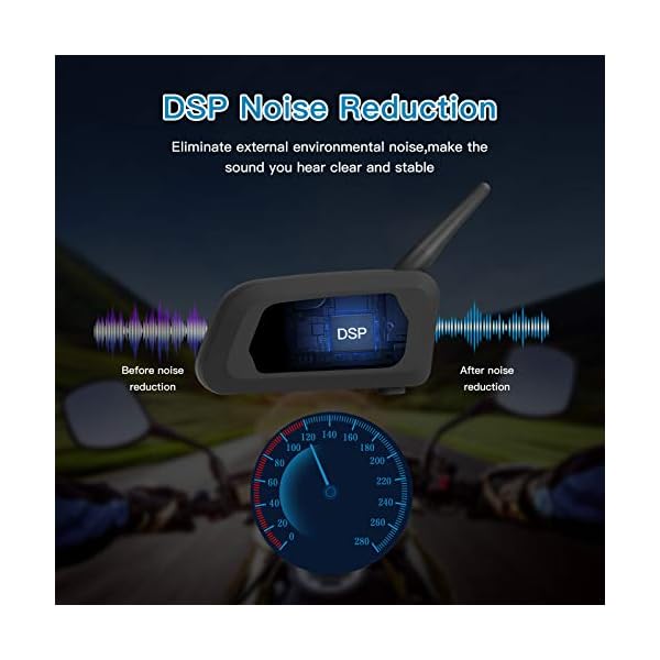 EJEAS 1 Paquete V6 Pro BT Casco de Motocicleta Bluetooth 3.0 Intercomunicador Auricular 1200M - Imagen 5